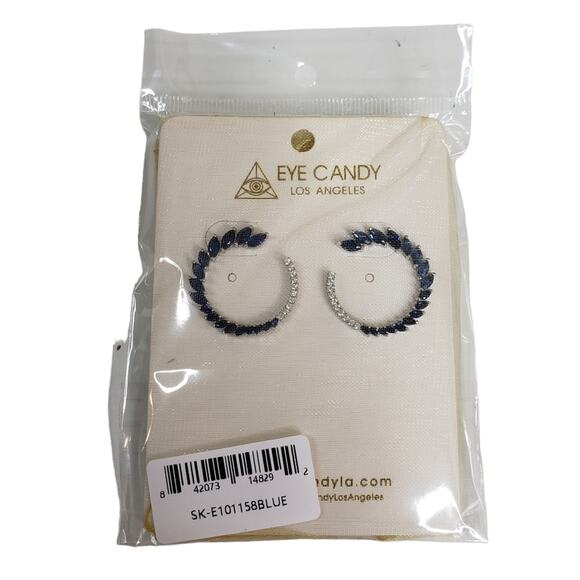 EYE CANDY LOS ANGELES Roman Graduated Dangle Earrings in Blue/Silver NEW - Picture 4 of 5